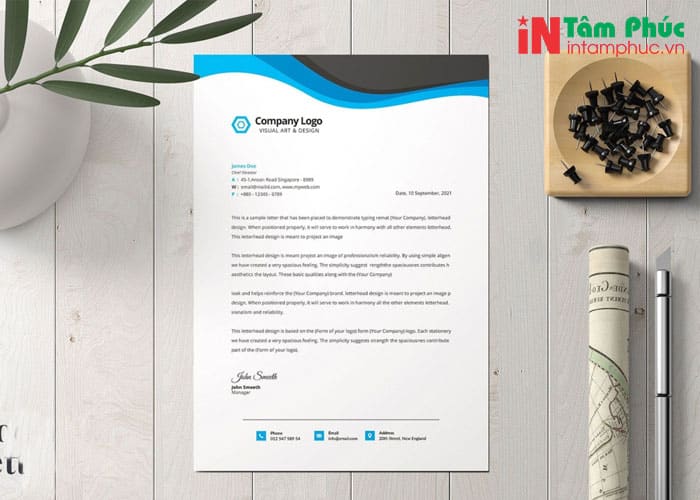 In giấy tiêu đề