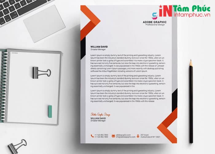 In giấy tiêu đề