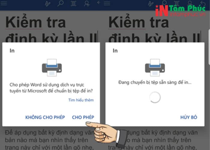 cách in tài liệu từ điện thoại