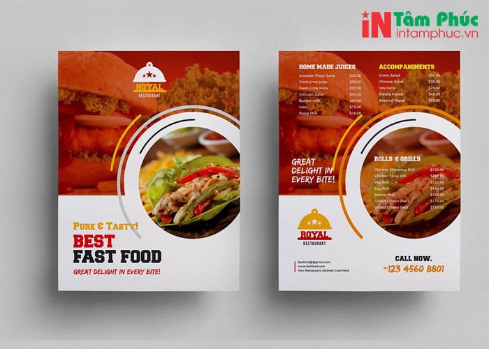 tờ rơi quảng cáo đồ ăn