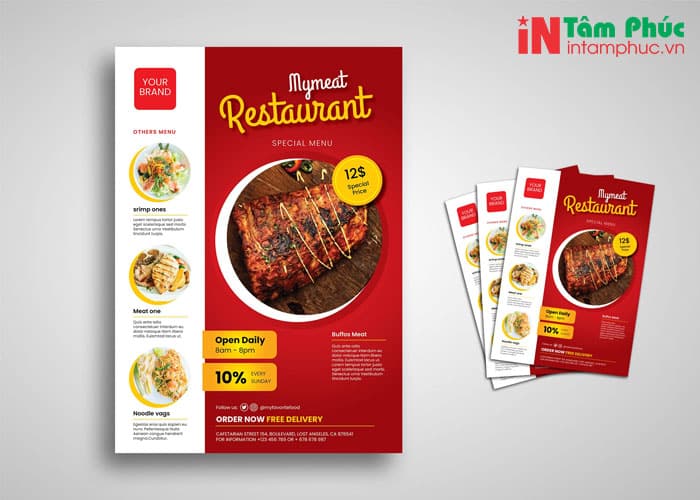 tờ rơi quảng cáo đồ ăn