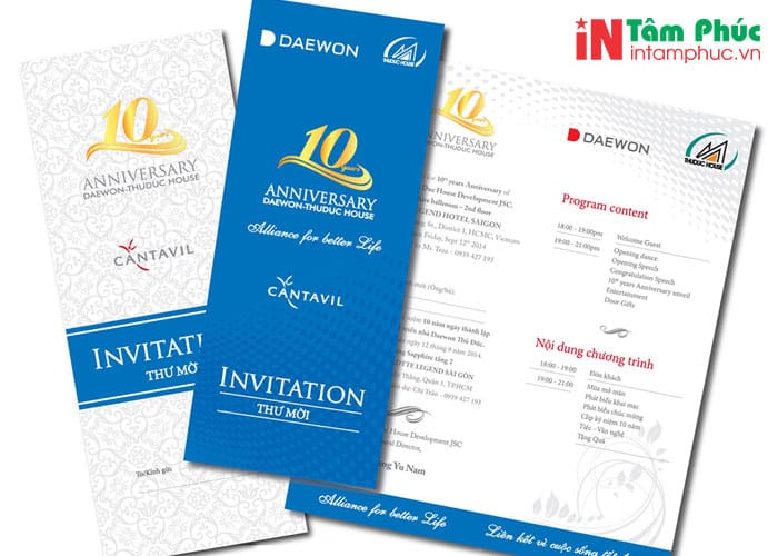 Kích thước thiệp mời sự kiện