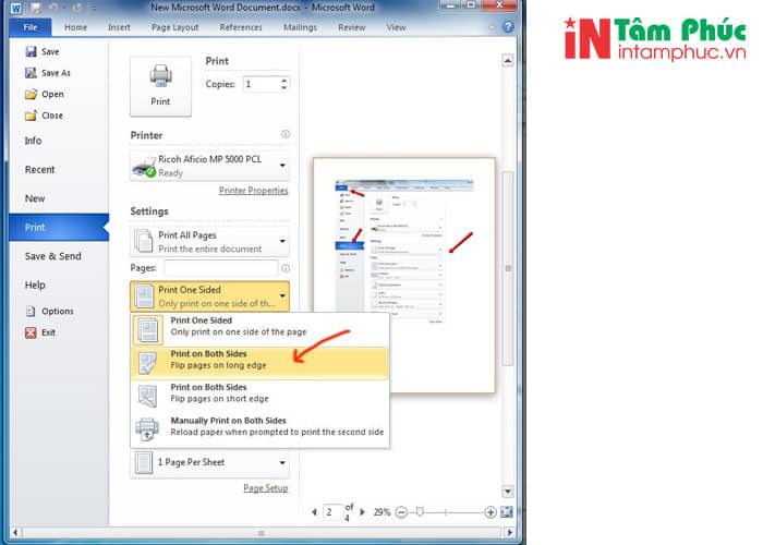 Cách in 2 mặt trong excel trên máy tính canon để không bị ngược