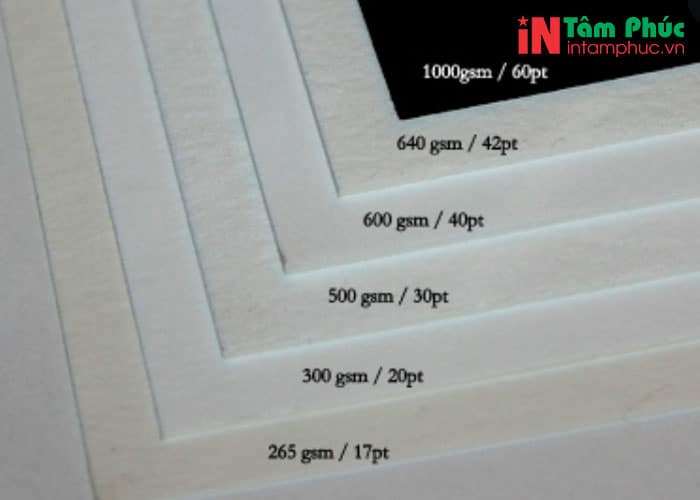Bảng tra định lượng giấy