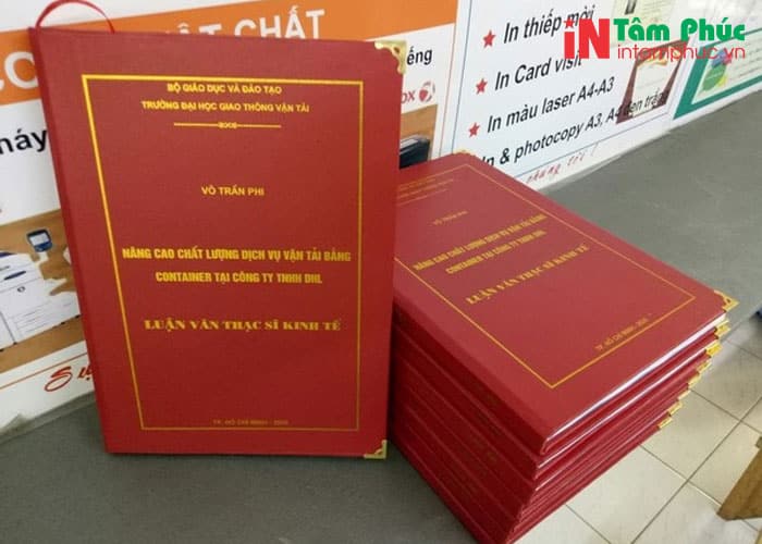 Dịch vụ đóng bìa cứng lấy ngay tại Hà Nội