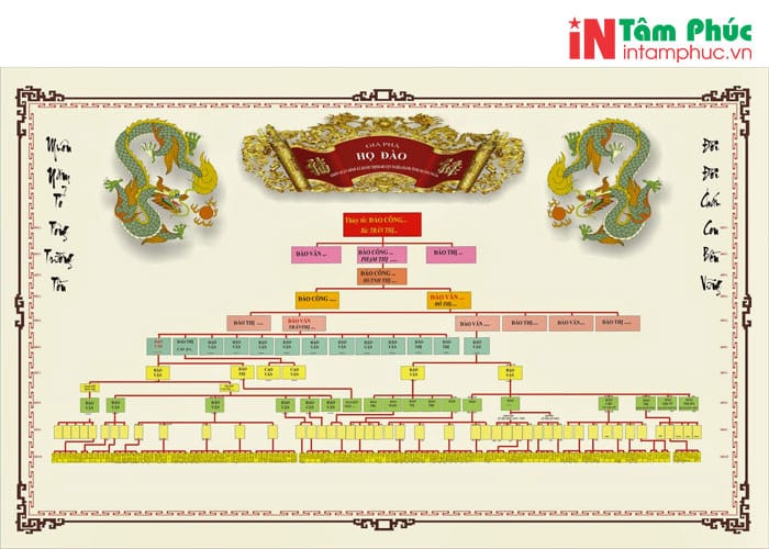 Những nội dung in trên cây gia phả