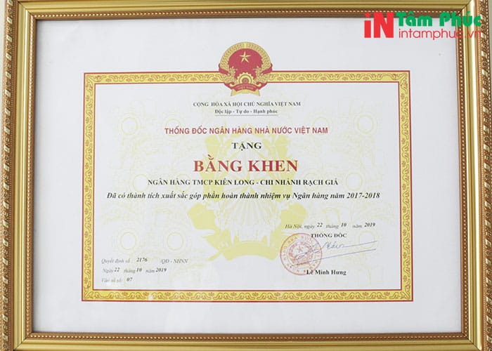 In bằng khen lấy ngay tại Hà Nội In bằng khen lấy ngay tại Hà Nội