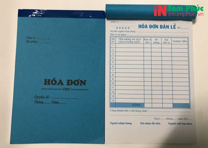 Hóa đơn bán lẻ Giấy bãi bằng Hóa đơn bán lẻ Giấy bãi bằng