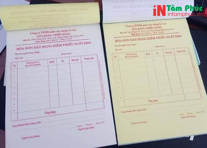 Báo giá in hóa đơn bán lẻ tại In Tâm Phúc Báo giá in hóa đơn bán lẻ tại In Tâm Phúc