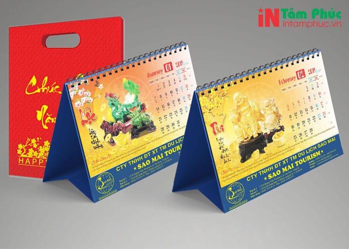 Quy cách in lịch để bàn 2027