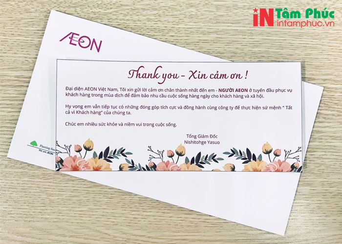 Những mẫu in thiệp cảm ơn khách hàng đẹp, ấn tượng.