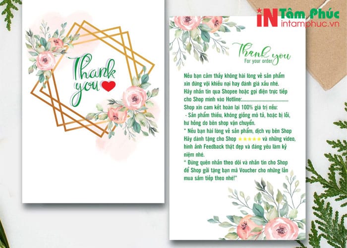 Những mẫu in thiệp cảm ơn khách hàng đẹp, ấn tượng.