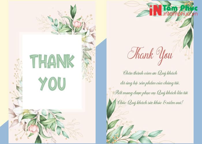 Những mẫu in thiệp cảm ơn khách hàng đẹp, ấn tượng.
