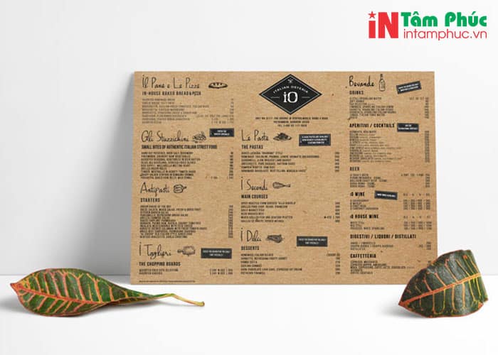 Menu dạng bảng