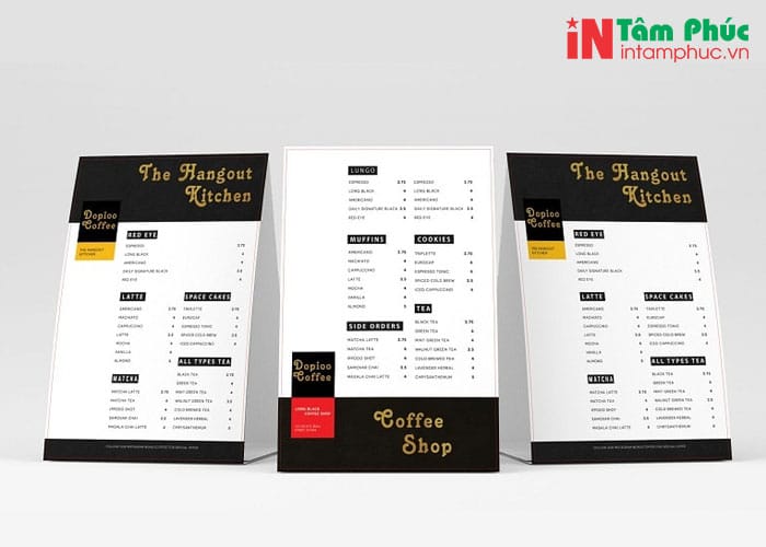 Menu đứng để bàn