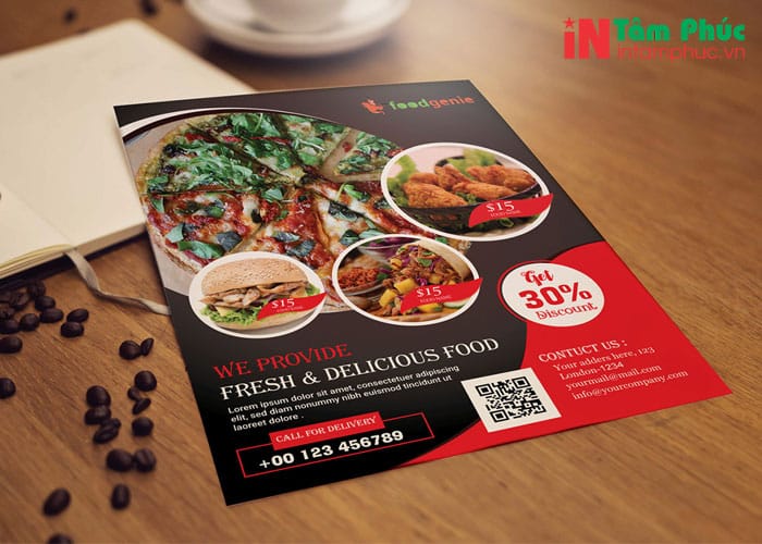 Mẫu in tờ rơi quảng cáo đồ ăn đẹp, ấn tượng, chuyên nghiệp Mẫu in tờ rơi quảng cáo đồ ăn đẹp, ấn tượng, chuyên nghiệp