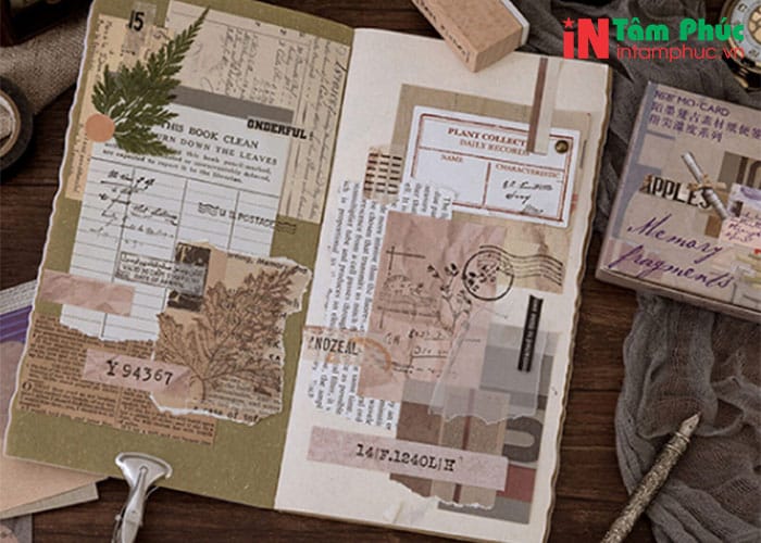 Trang trí sổ vintage bằng hình ảnh